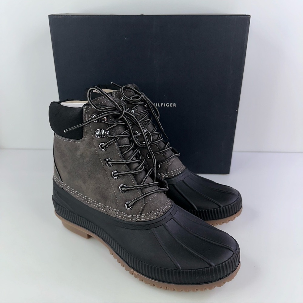 Tommy Hilfiger Men's Colins2 Rain Boots Dark Grey Shoes NIB